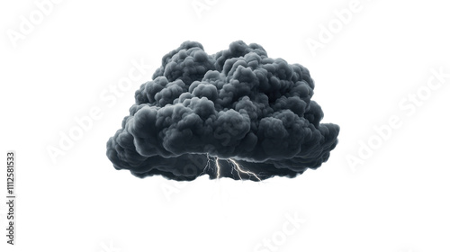 Wallpaper Mural Dark storm cloud with lightning strikes, showcasing nature's powerful elements. transparent background. Torontodigital.ca