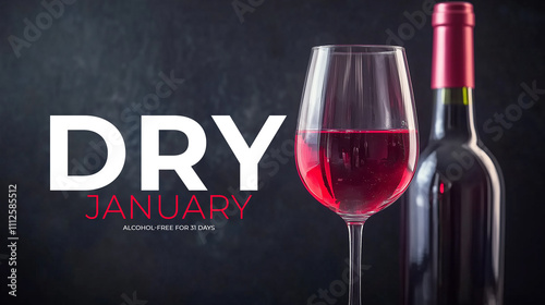 Dry January, alcohol and cup photo background. photo