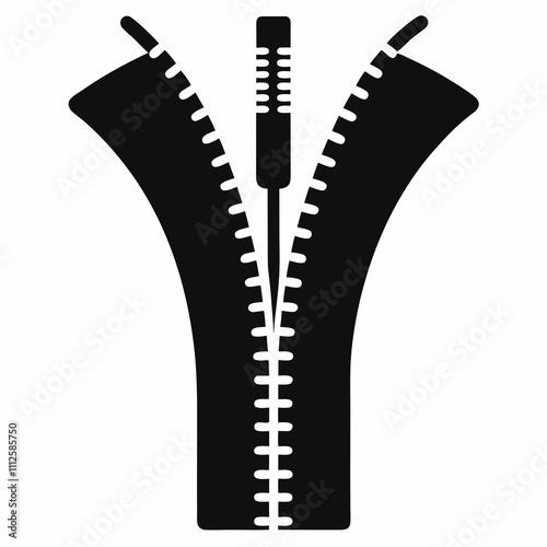 zipper isolated on white background