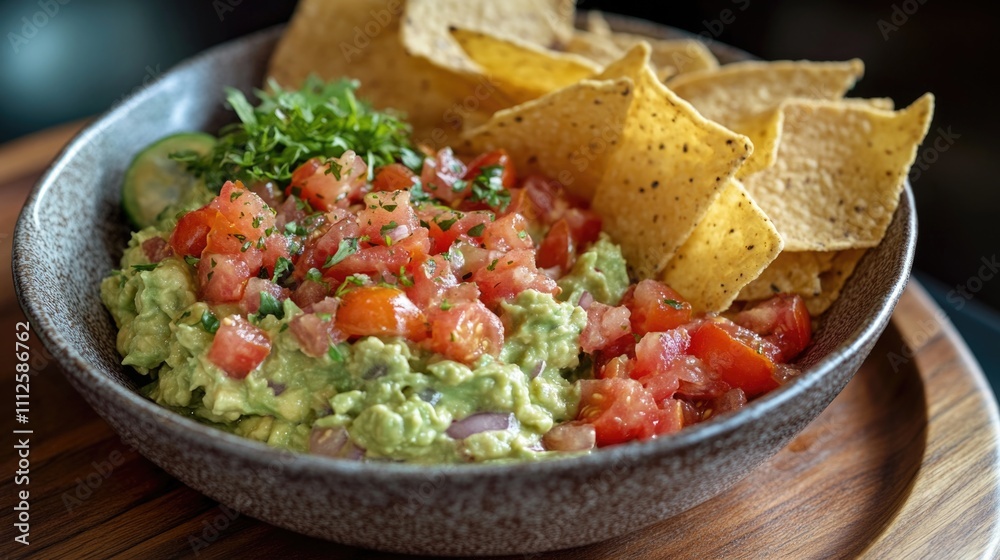 Freshly prepared guacamole served with crispy tortilla chips and soft corn tortillas Freshly prepared guacamole served with crispy tortilla chips and soft corn tortillas