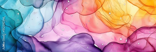 Vibrant abstract ink in rainbow spectrum with fluid swirls and flowing colors