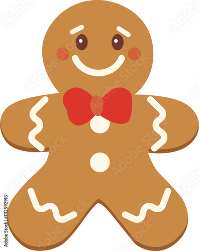 Cute gingerbread man with smile face for Christmas.