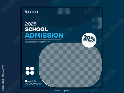 School admission social media post design template. Back to school online marketing banner Design