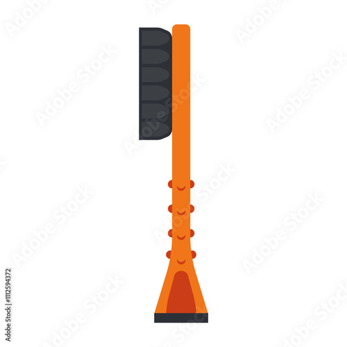 Snow brush with ice scraper vector cartoon illustration isolated on a white background.