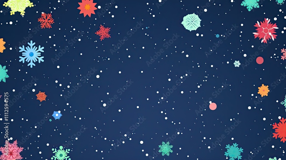 Naklejka premium Colorful snowflakes 