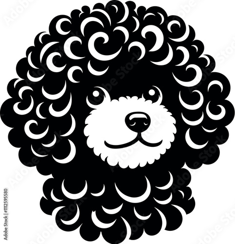 Bichon Frise Dog Silhouette - Black Vector Cricut Design for T-Shirt Printing photo