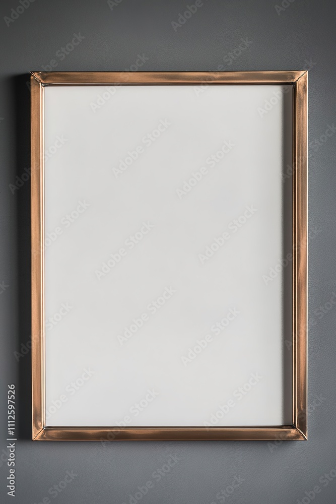 Empty golden frame on dark background, minimalistic concept Empty golden frame on dark background, minimalistic concept