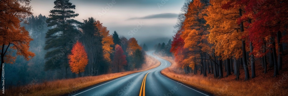 Sketch Drawing Road Autumn Themed Wallpaper Background Sketch Drawing Road Autumn Themed Wallpaper Background