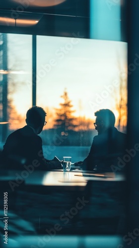 Wallpaper Mural Silhouetted partners in deep sunset conversation Torontodigital.ca