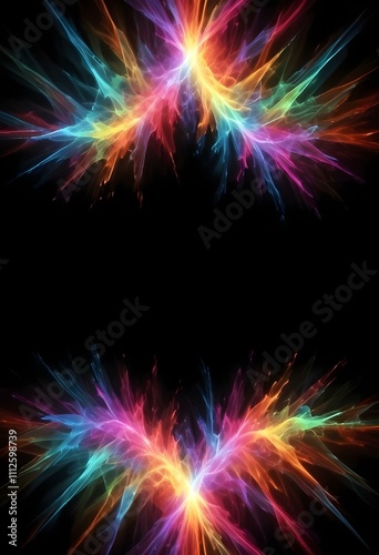 Colorful magical light effect overlays isolated on black background