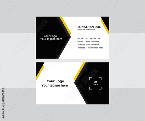Creative Modern abstract corporate Clean Business Card Elegant shapes lines shiny  Vector illustration business card Template