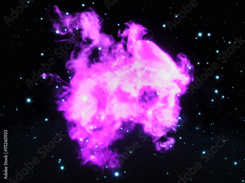 a galaxy nebula somewhere in the universe (3d rendering)