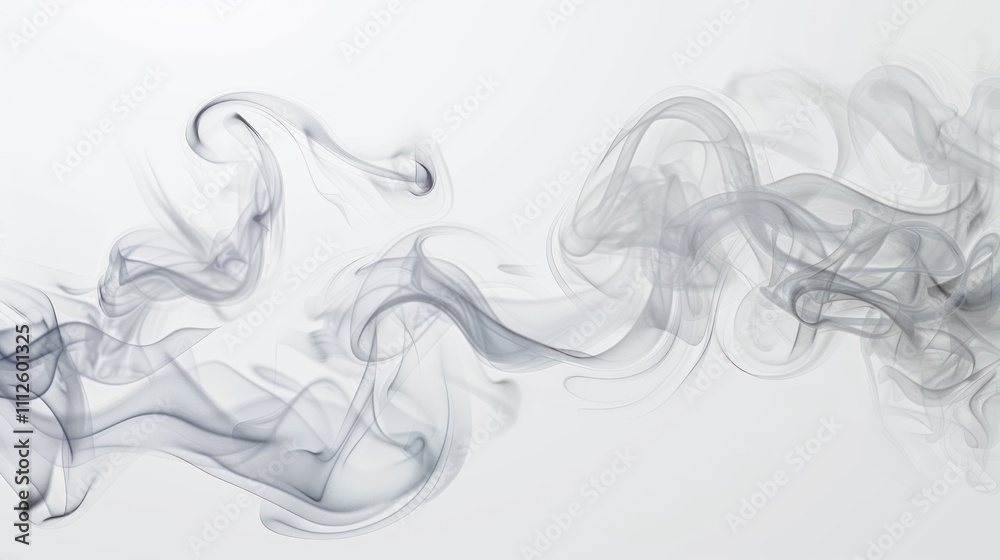 Elegant animation of thin white smoke floating on a plain black and white background Elegant animation of thin white smoke floating on a plain black and white background