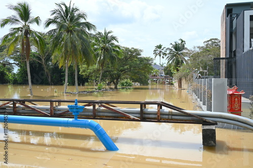 Fotografía River Kedah high level in Alor Setar Malaysia.