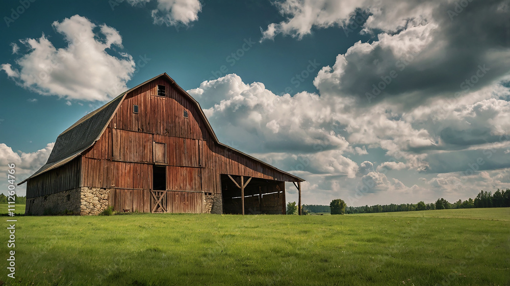 old barn in the field old barn in the field