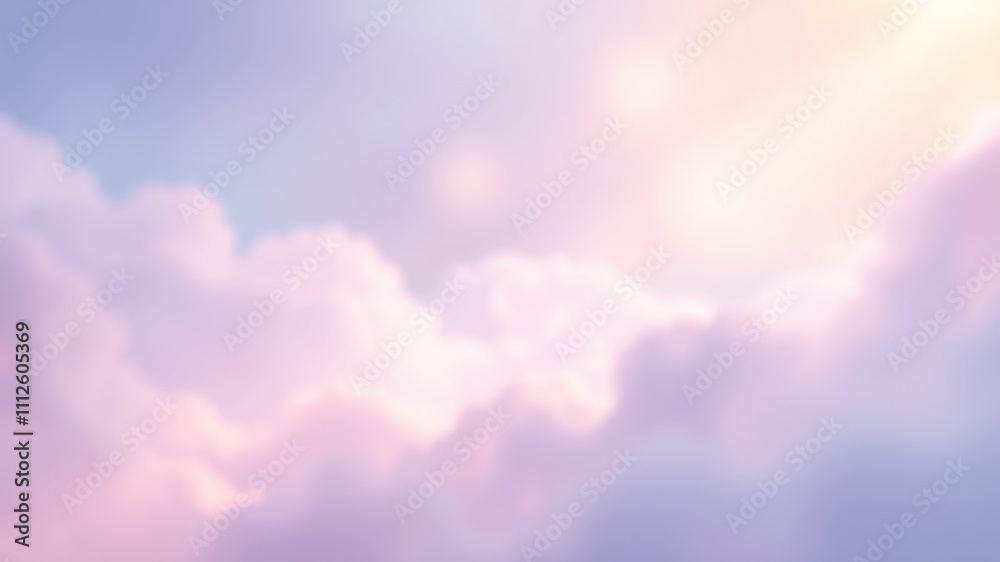 Softly Blurred Pink and Blue Sky with Dreamy Clouds Softly Blurred Pink and Blue Sky with Dreamy Clouds