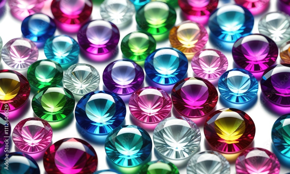 Vibrant gems: colorful glass marbles reflecting light and radiance Vibrant gems: colorful glass marbles reflecting light and radiance
