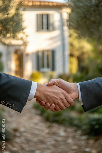 Formal Handshake on Classic Pathway Leading to Mansion