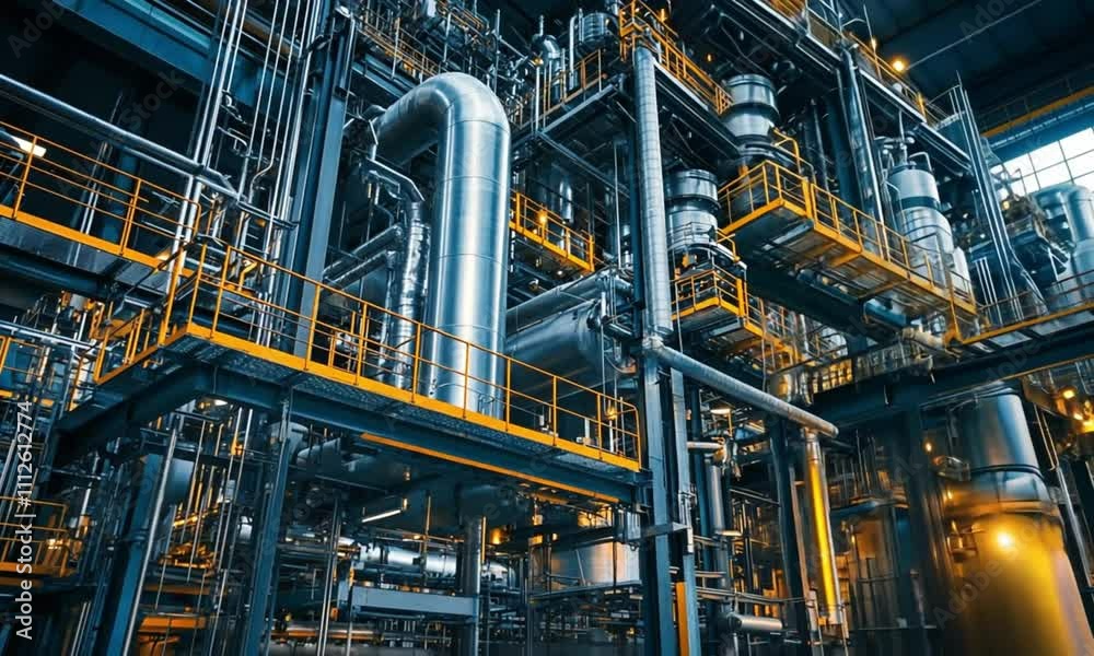 Industrial Complex with Pipes and Platforms Industrial Complex with Pipes and Platforms