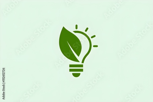 A logo with a leaf and a lightbulb combined, representing sustainable innovation.