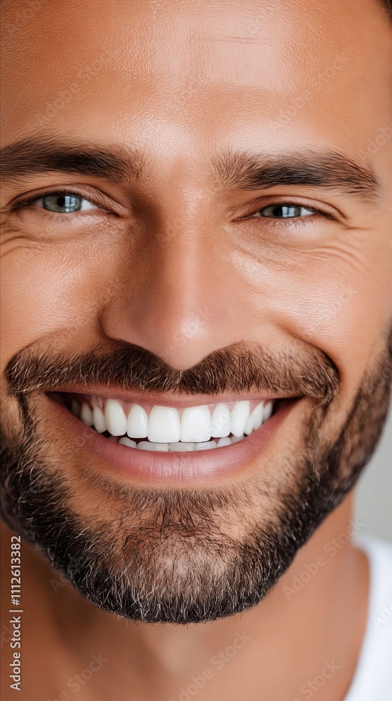 Fototapeta premium A man with a beard smiling at the camera