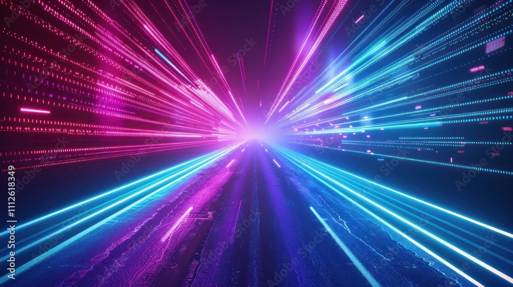 Neon Lights and Digital Grid Neon Lights and Digital Grid