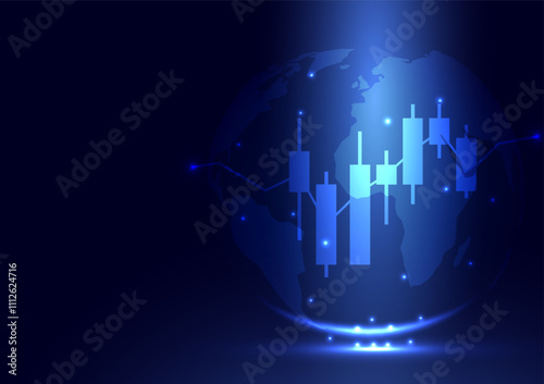 Business financial background. Stock forex investment concept. Design for chart forex grapheconomy finance Gobal and technology. photo