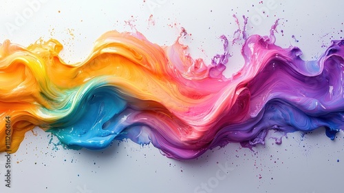 Fluid rainbow stream swirling in elegant motion