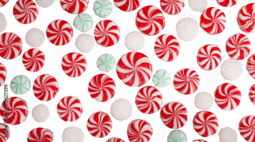 Red and white peppermint candy transparent background