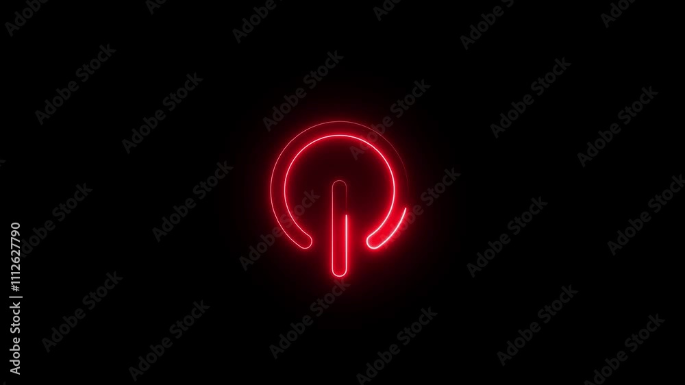 Neon New power icon animated video Neon New power icon animated video