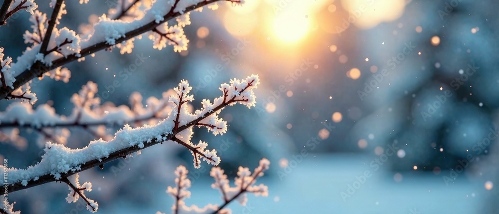 Frosted Winter Windowpane, Snowflakes, Twisted Branches, Serene January Morning Frosted Winter Windowpane, Snowflakes, Twisted Branches, Serene January Morning