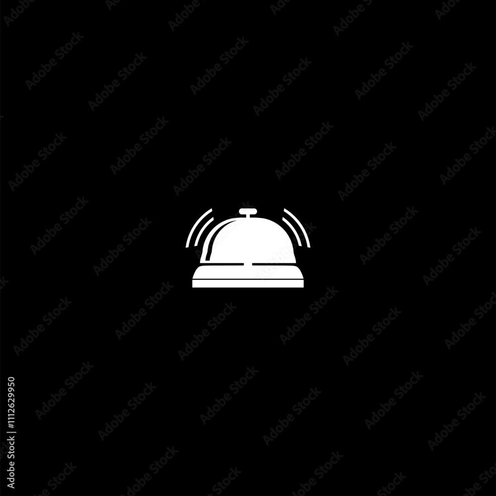 Counter bell, hotel, service icon isolated on dark background Counter bell, hotel, service icon isolated on dark background