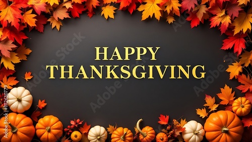 Happy Thanksgiving day social media post celebration illustration background thanksgiving greeting autumn concept photo