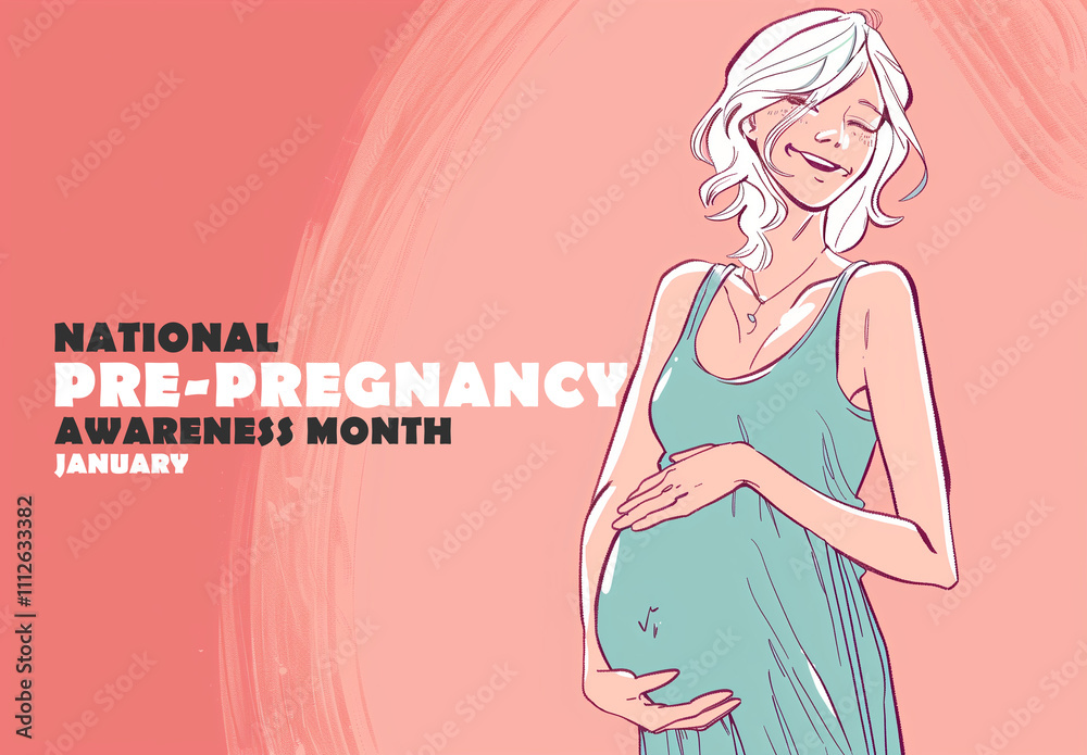 National Pre Pregnancy Awareness Month, pregnant concept illustration background. National Pre Pregnancy Awareness Month, pregnant concept illustration background.