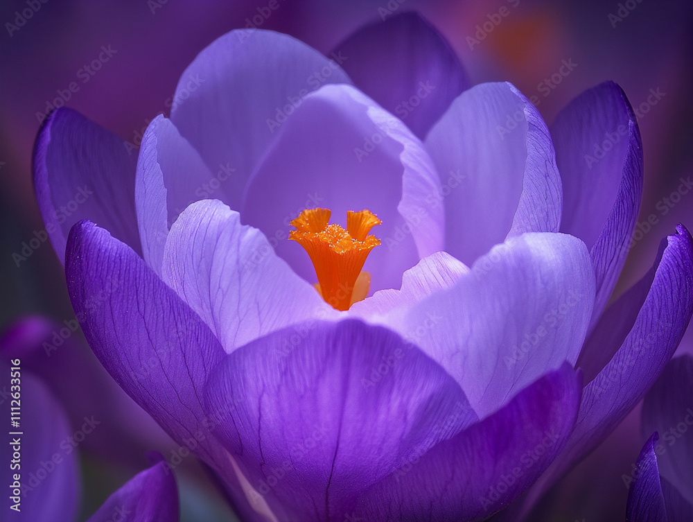 Macro photograph of a delicate purple crocus Macro photograph of a delicate purple crocus