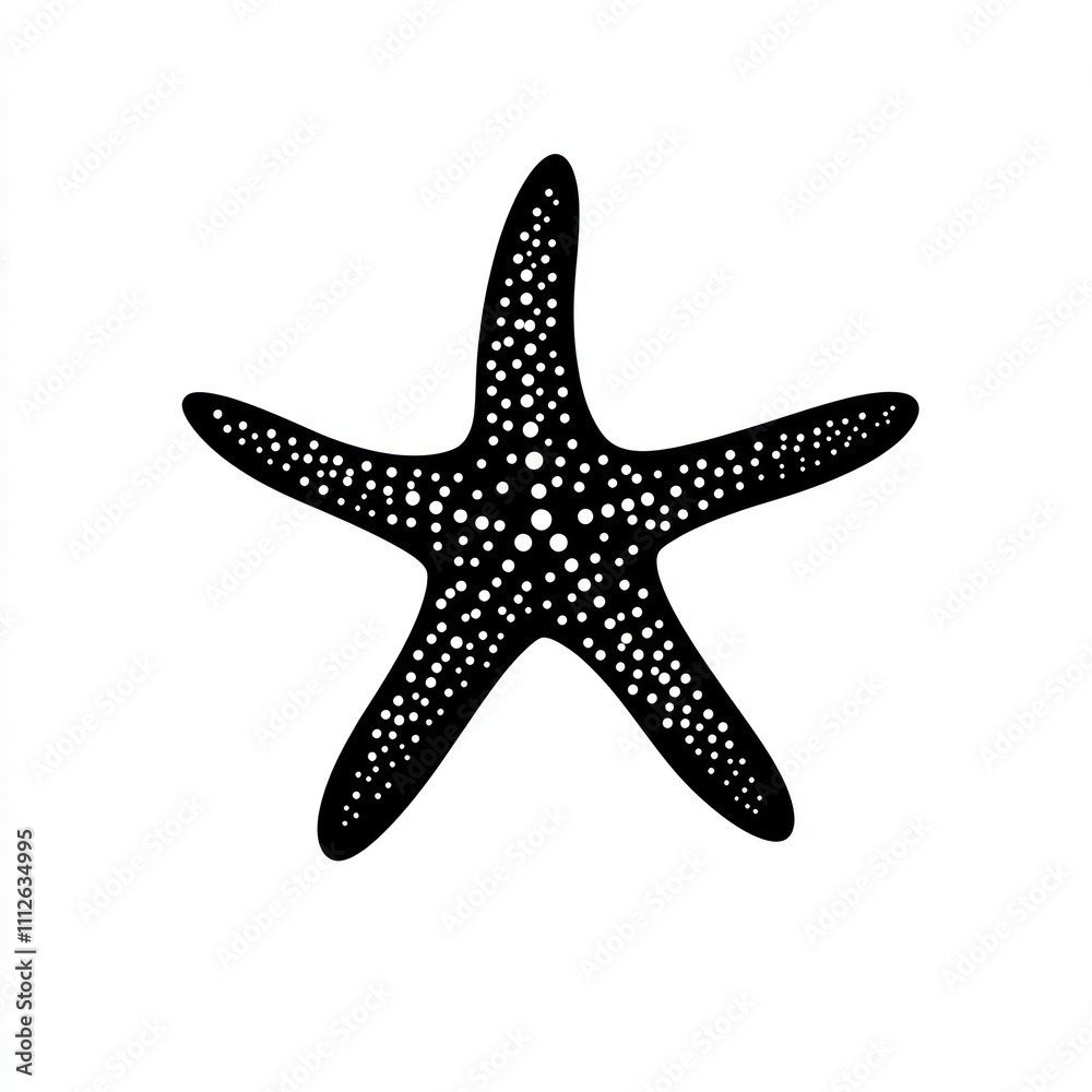 Here's a caption and keywords for your stock image.. Simple black starfish illustration, isolated on white. Here's a caption and keywords for your stock image.. Simple black starfish illustration, isolated on white.