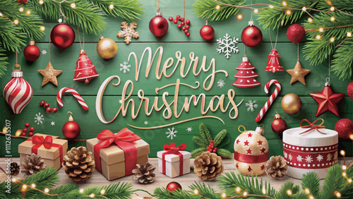 Merry Christmas greeting background template