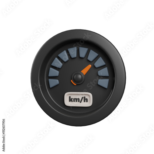 3D render low poly speedometer 