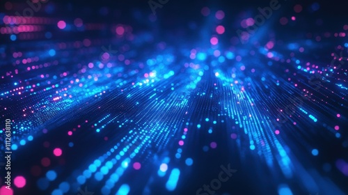 Wallpaper Mural A mesmerizing display of vibrant blue and pink lights creating an abstract digital landscape. Torontodigital.ca