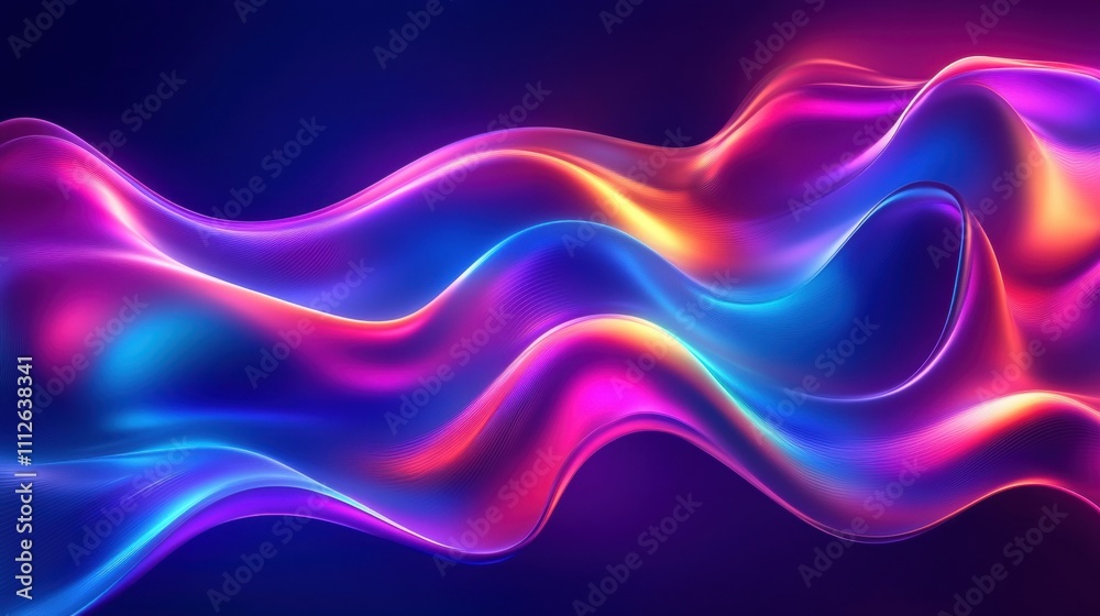Vibrant wave patterns in neon colors create a mesmerizing abstract design. Vibrant wave patterns in neon colors create a mesmerizing abstract design.