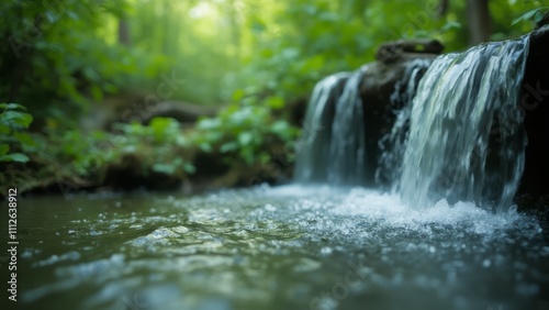 A small waterfall in the middle of a forest