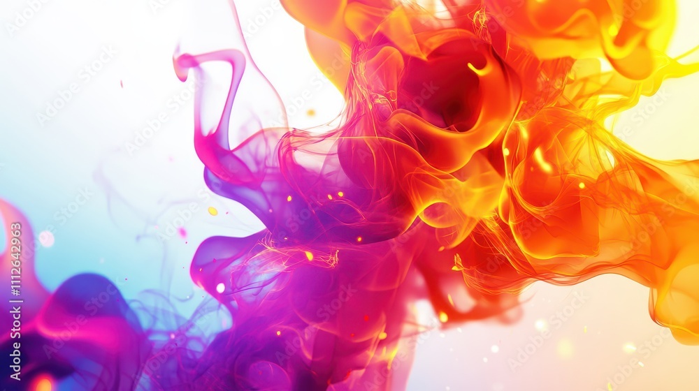 Obraz premium Vibrant flame graphic art with fiery cycle shapes, realistic flames glowing against a white backdrop