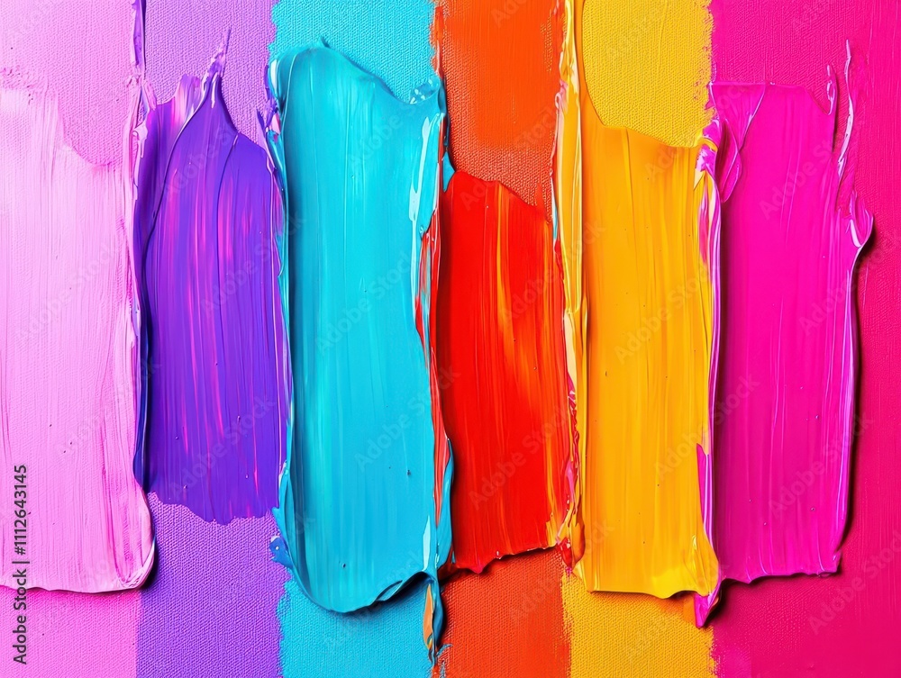 Fototapeta premium A blank canvas evolving into a colorful painting, captured from initial strokes to final details