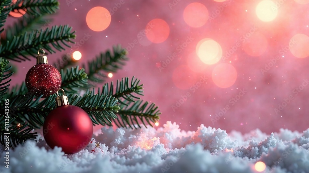 Pink Bokeh Christmas Background, Festive Depth, Dreamy Mood Pink Bokeh Christmas Background, Festive Depth, Dreamy Mood
