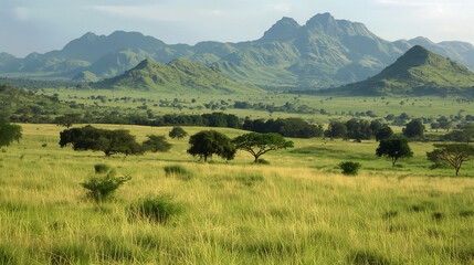 Acrylglasbilder Pistache A beautiful landscape in the African savannah  © Leonardo Zegur