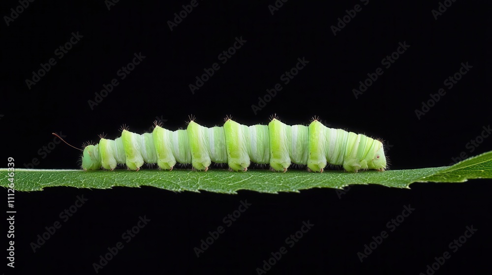 Naklejka premium The growth of a caterpillar transforming into a butterfly in sequential stages