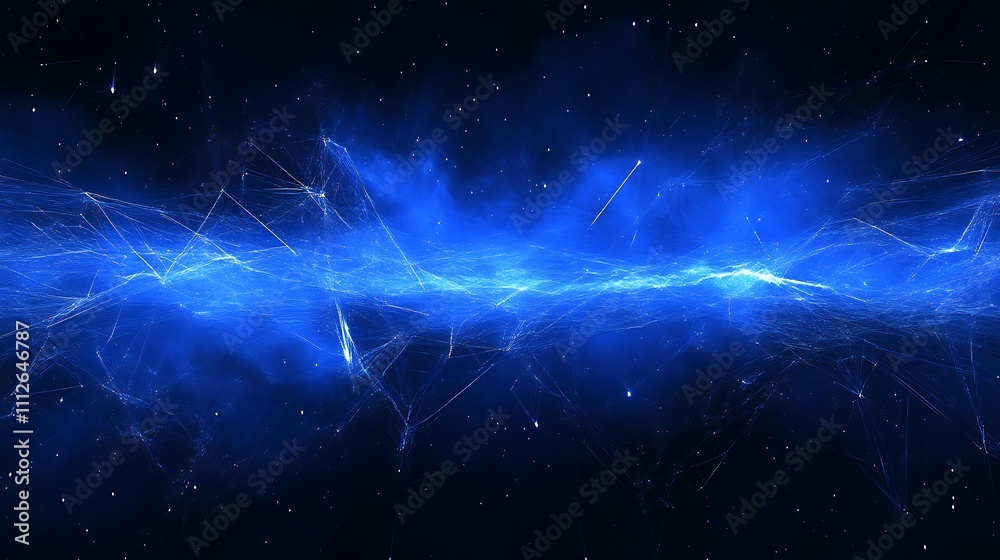Abstract Blue Nebula Cosmic Network Web Abstract Blue Nebula Cosmic Network Web