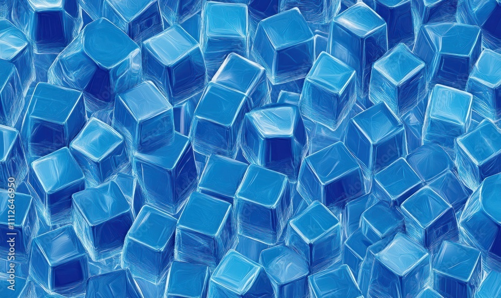 Abstract background of many translucent blue cubes. Abstract background of many translucent blue cubes.