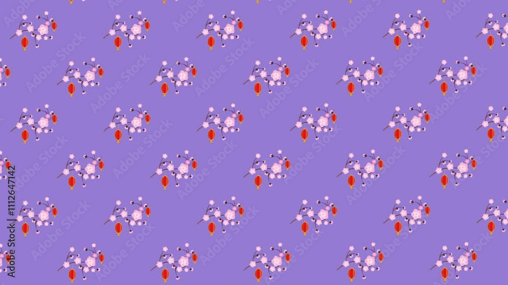 Floral Loop Animated Background with Sakura Floral Loop Animated Background with Sakura