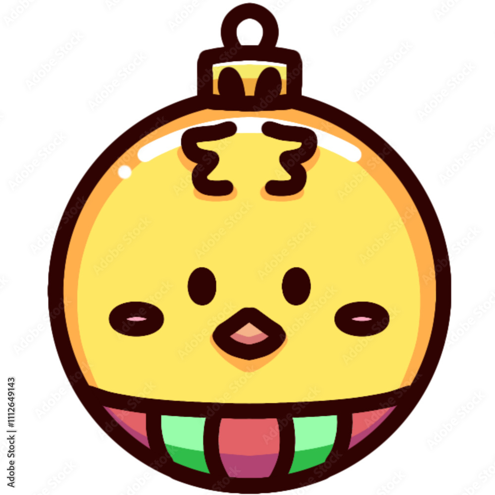 Obraz premium Christmas ball decoration with illustration of animal faces